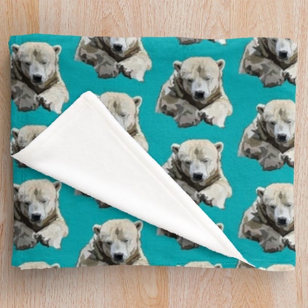 Polar Bear Pattern Print Hooded Blanket main image 0