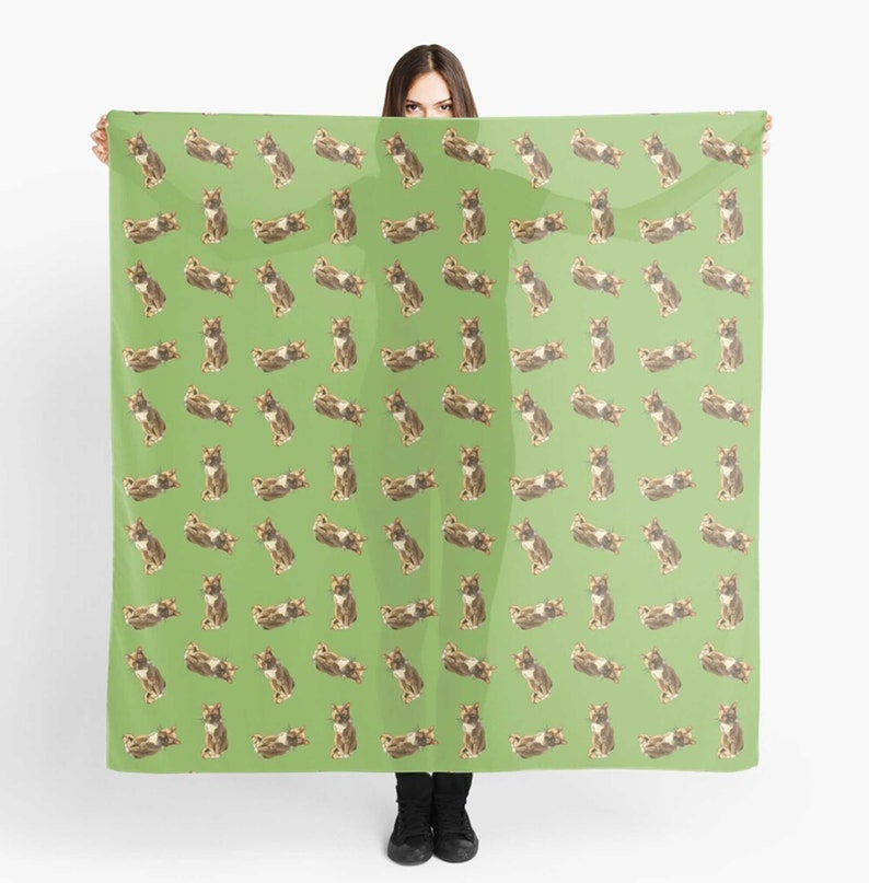 Ginger Cat Scarf Grumpy Cat Scarf Cat Illustration Mackerel Ginger Tabby BeeFoxTree American Shorthair Kitty image 7