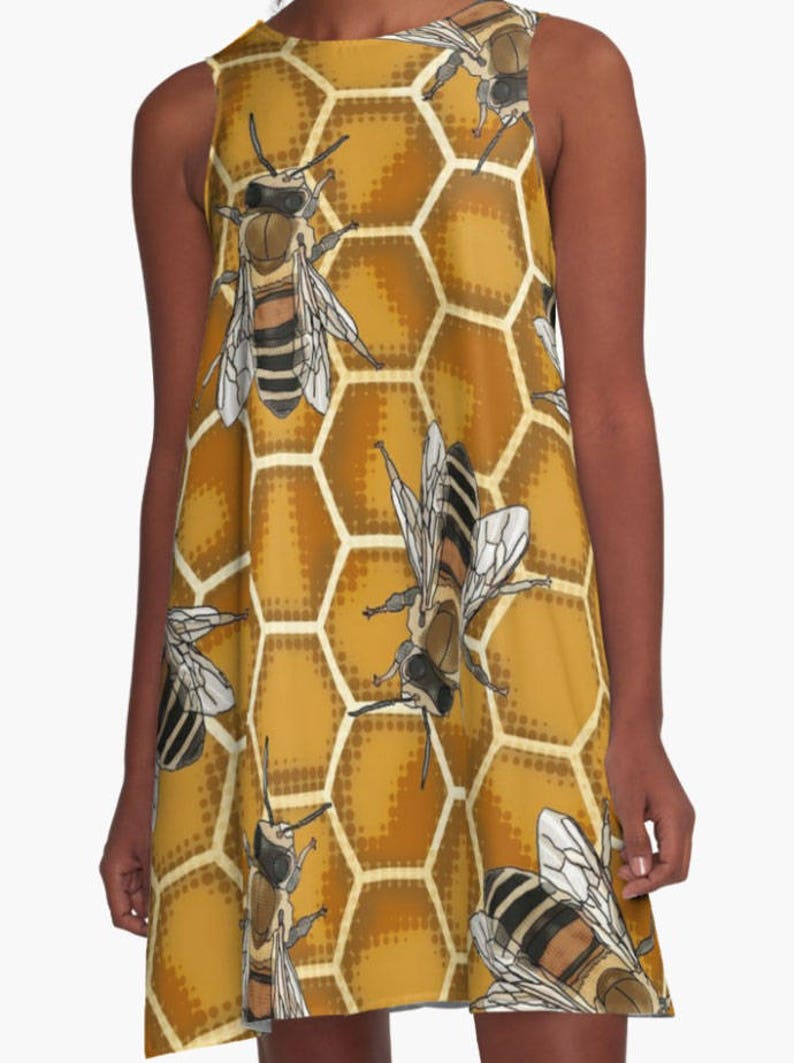 Gold Honeybee Dress Bee Dress Save the Bees Dress Honey Etsy