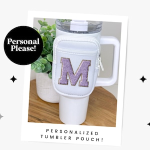 Personalized Cup Fanny Pack, 40 oz Tumbler Pouch with Pocket, Stanley Cup Accessories, Tumbler Fanny Pack, Personalized Tumbler Pouch