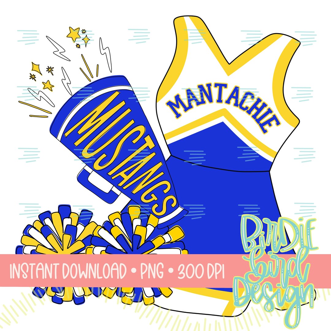 Mantachie Mustangs Cheer Sublimation PNG Digital Download PRINTABLE