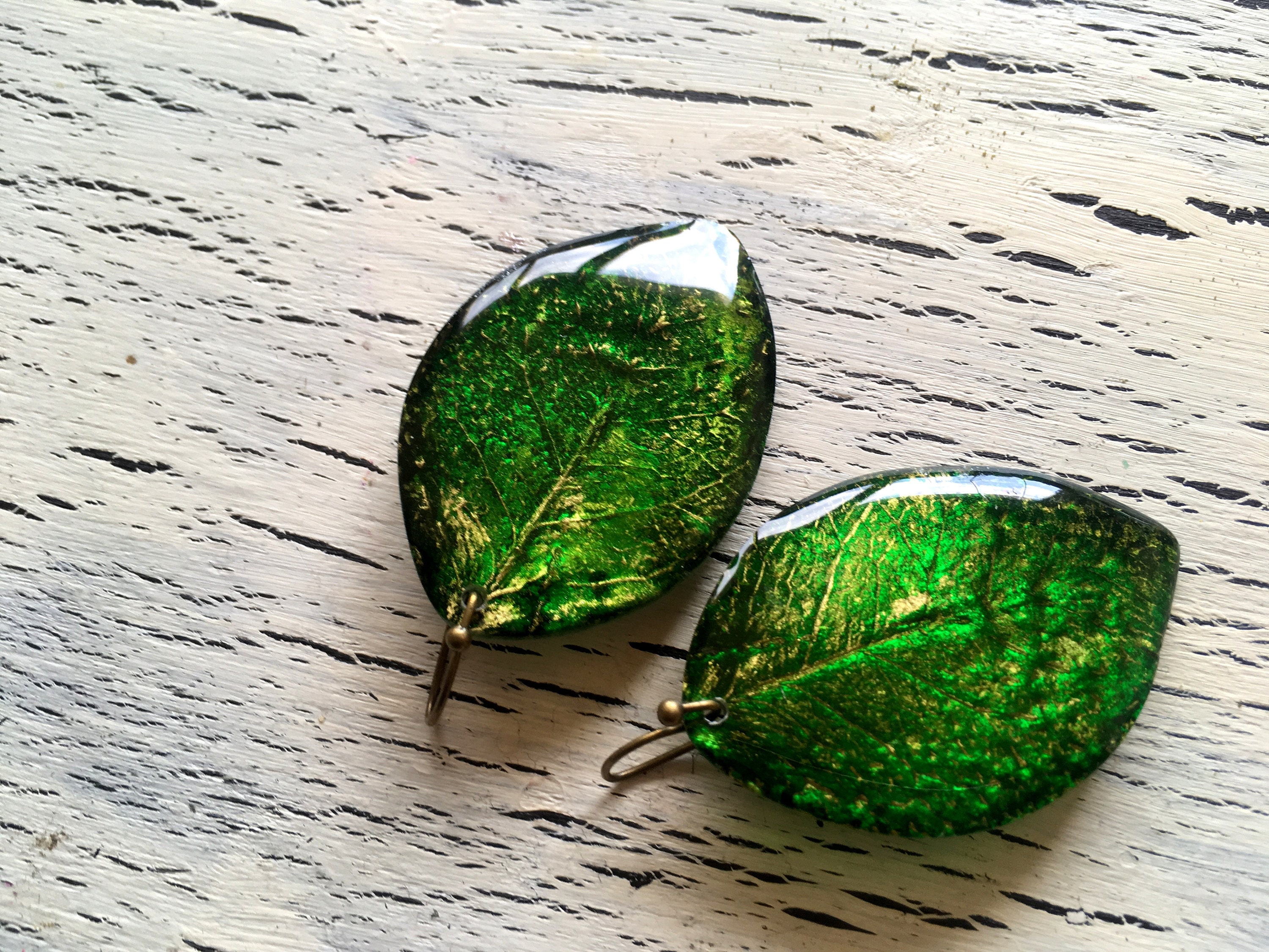 Real Leaf Earrings Green Leaf Earrings Green Jewelry for Etsy