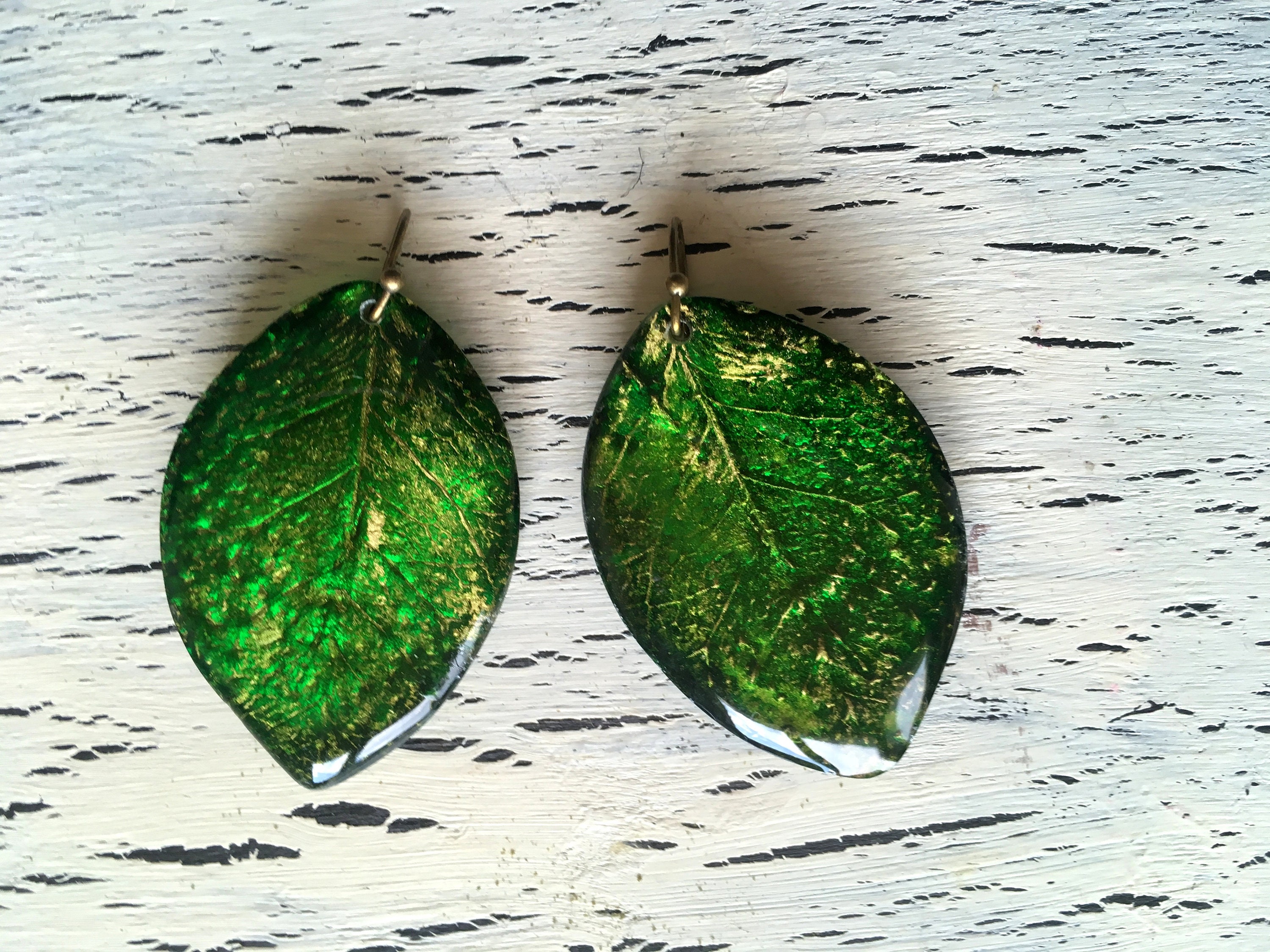 Real Leaf Earrings Green Leaf Earrings Green Jewelry for Etsy