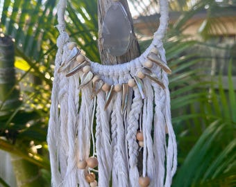 Boho Shell  and Agate Wall Hanging