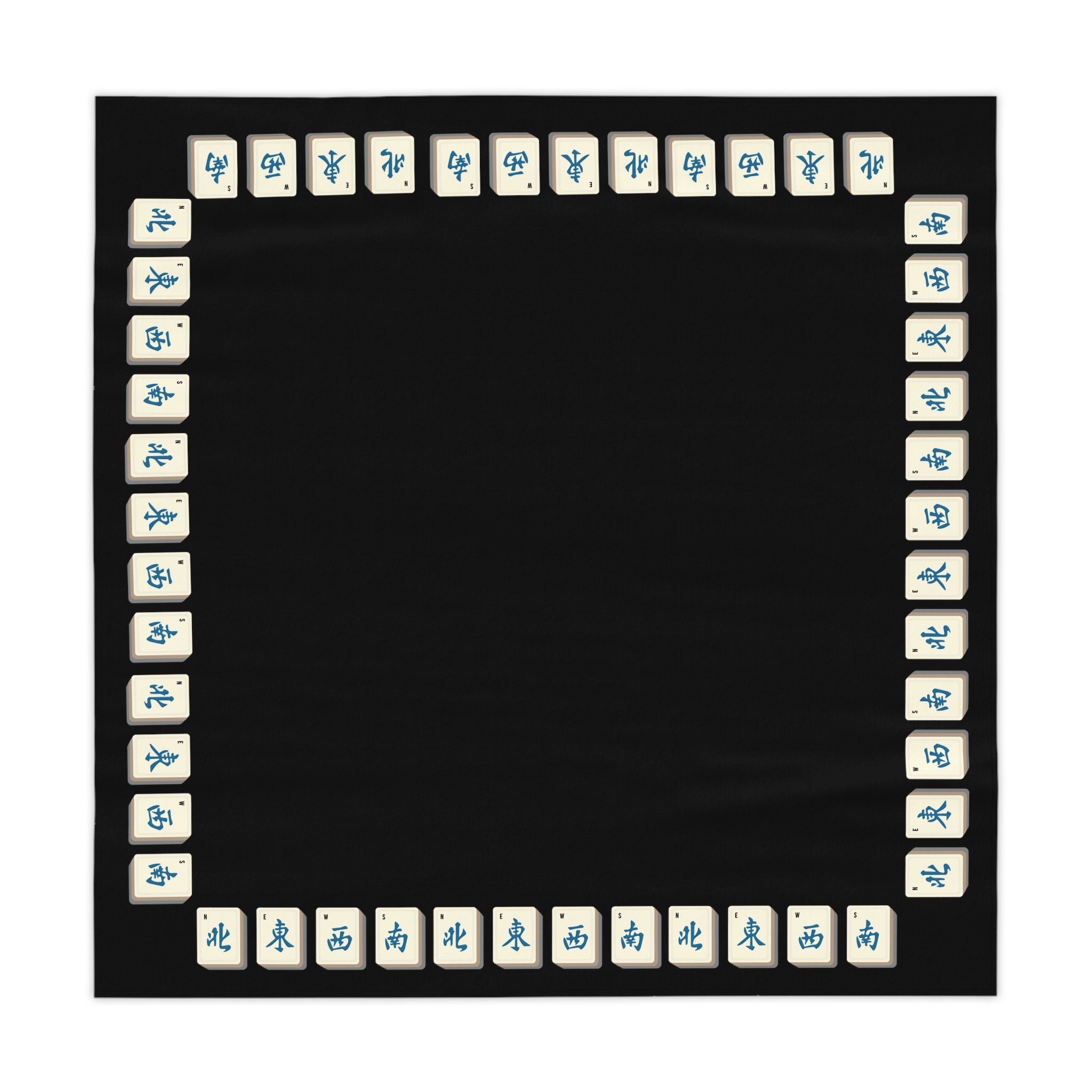 Mah Jongg Tablecloth NEWS Tiles Black Etsy