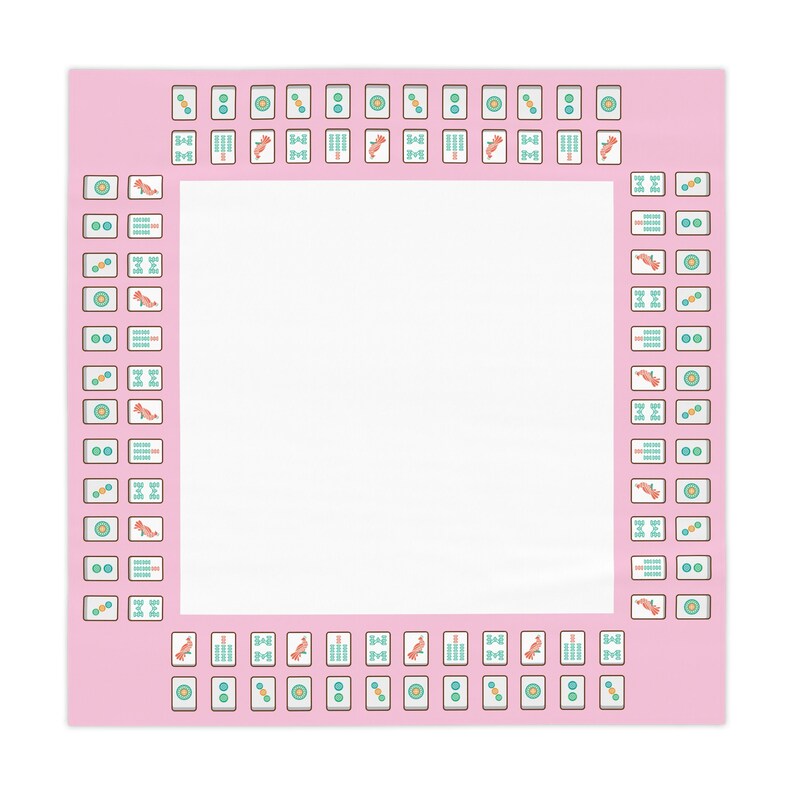 Mah Jongg Tablecloth Pink Tiles Etsy