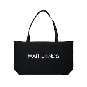 Mah Jongg Set Black Tote Bag