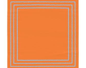Nappe orange à cadre bleu