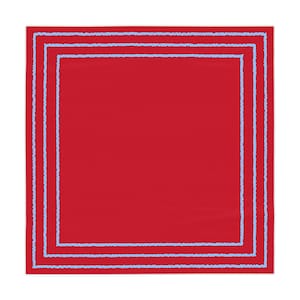 Red with Blue Frame Tablecloth