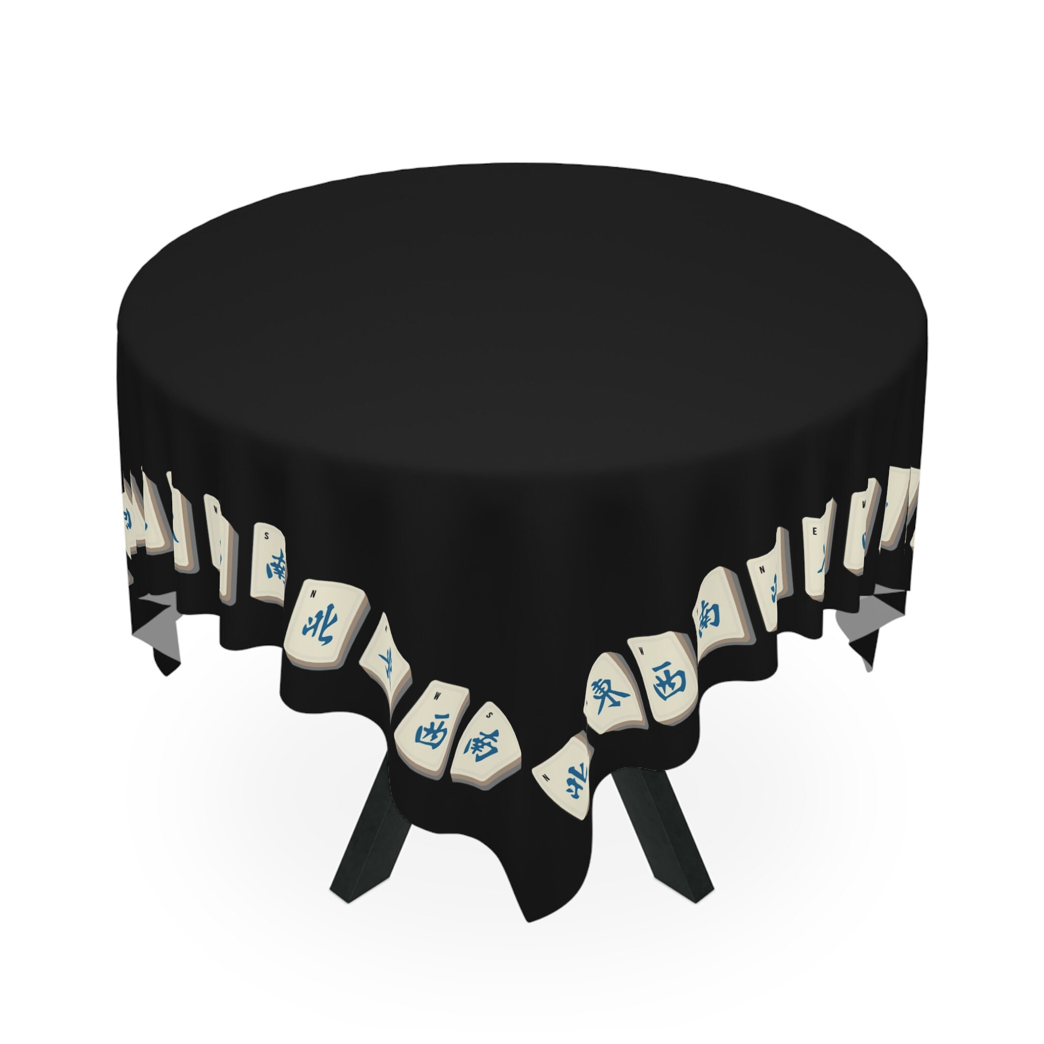 Mah Jongg Tablecloth NEWS Tiles Black Etsy
