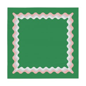 Nappe ondulée verte et rose