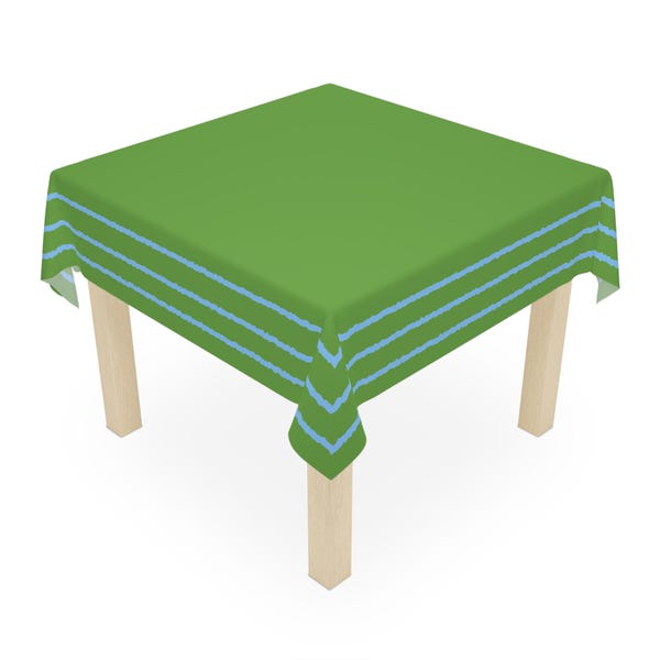 Bright Green with Blue Frame Tablecloth