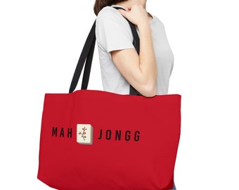 Mah Jongg Set Tote Bag Red