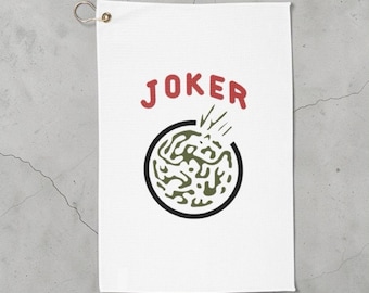 Mah Jongg Golf Towel: Joker Tile Design, Unique Golf Gift