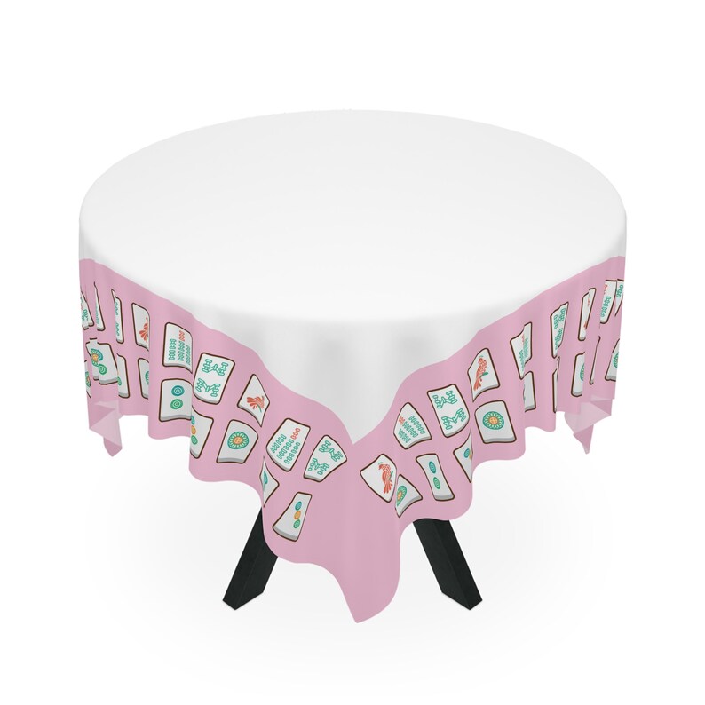 Mah Jongg Tablecloth Pink Tiles Etsy