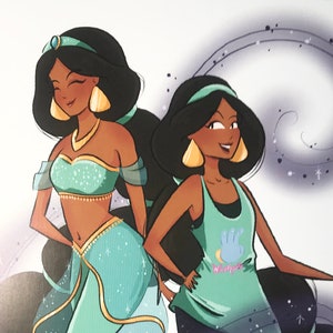 CLEARANCE**Casual Jasmine in her Princess Outfit and Casual Modern Outfit Art Print