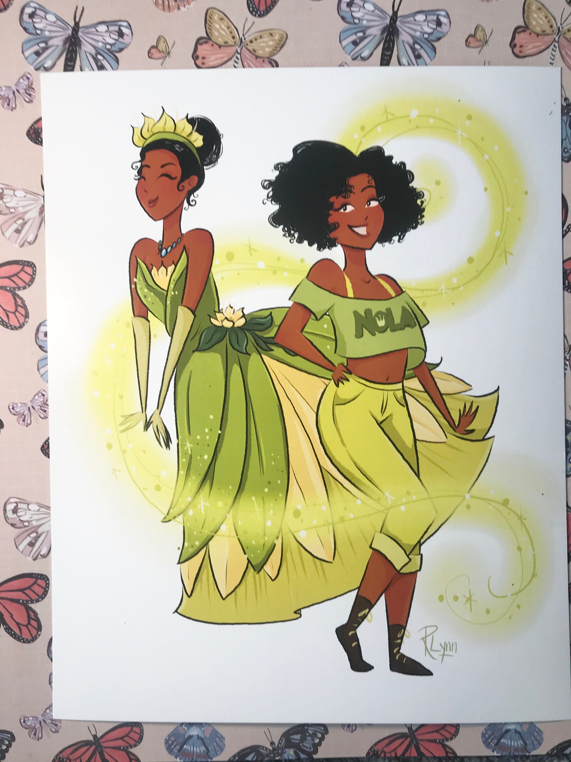 CLEARANCE**Casual Tiana in her Classic Princess Outfit and Modern Casual Outfit Art Print