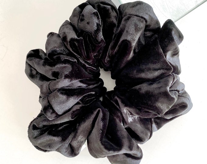 XX Large Oversized Scrunchies, Crush Velvet Color Black
