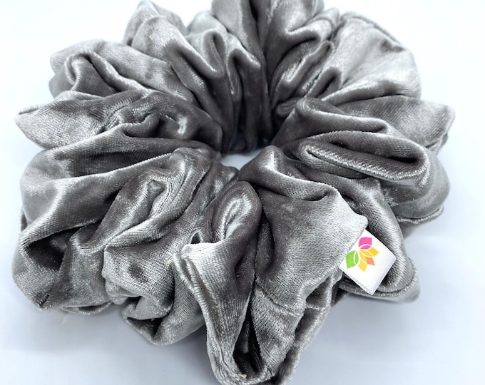 XX Large Oversize Scrunchies, Crush Velvet Color Gray