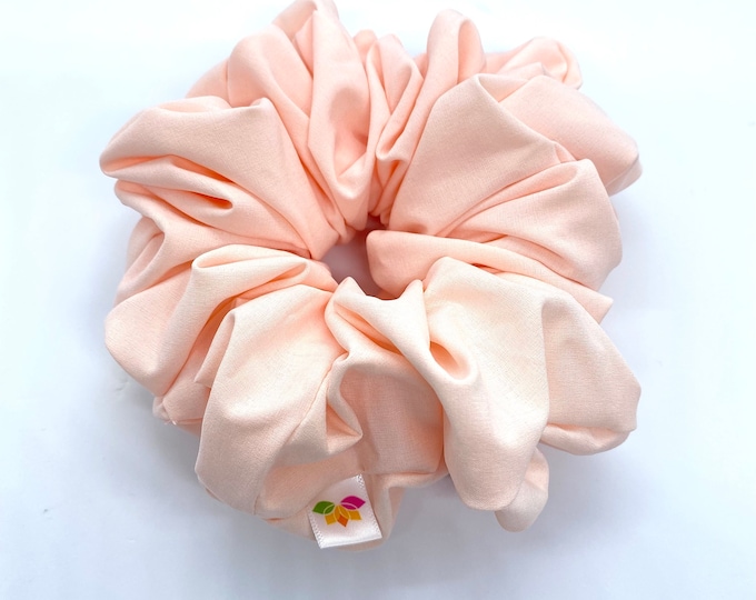 Xx Large  Satin Polyester Peachy Pink Scrunchies