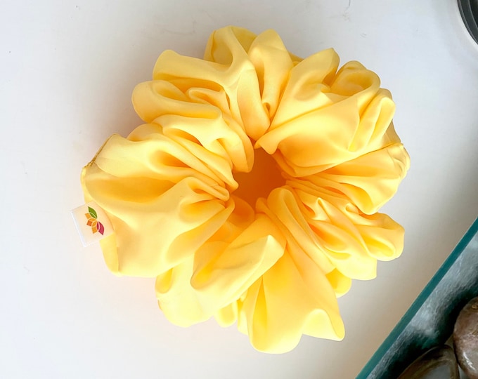 XX Large Yellow Hair Scrunchies Big Very Soft Polyester Fancy