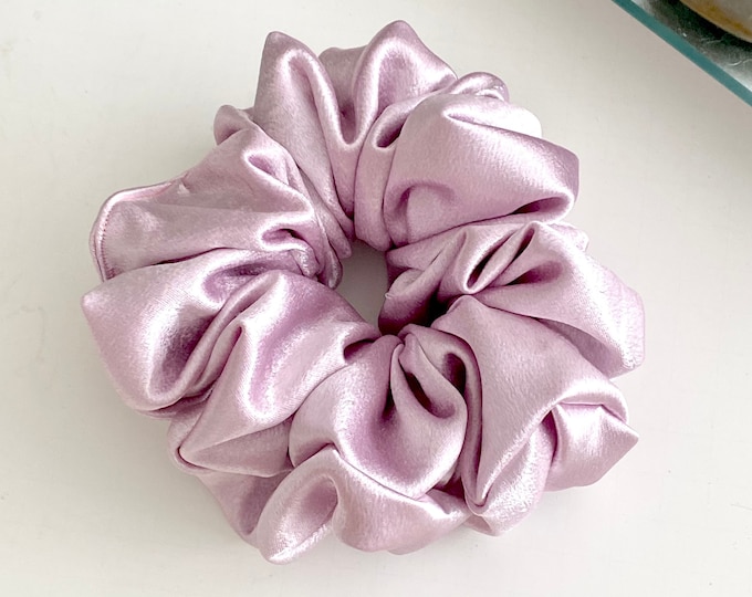 XX Large Oversize Scrunchies Big Soft Satin Lavender