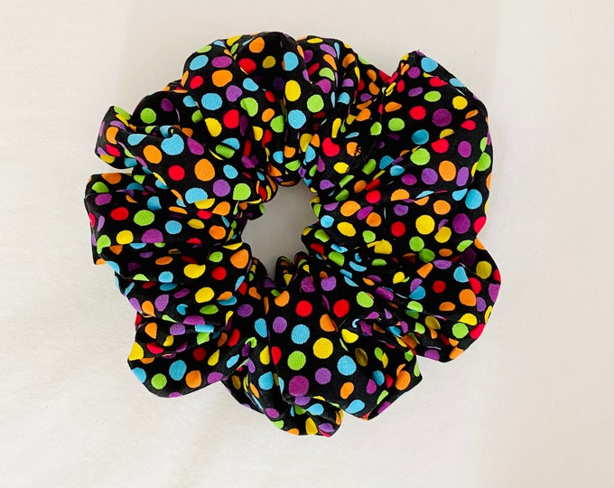 XXLarge Oversized Scrunchies 100% Cotton Multi Color Dots
