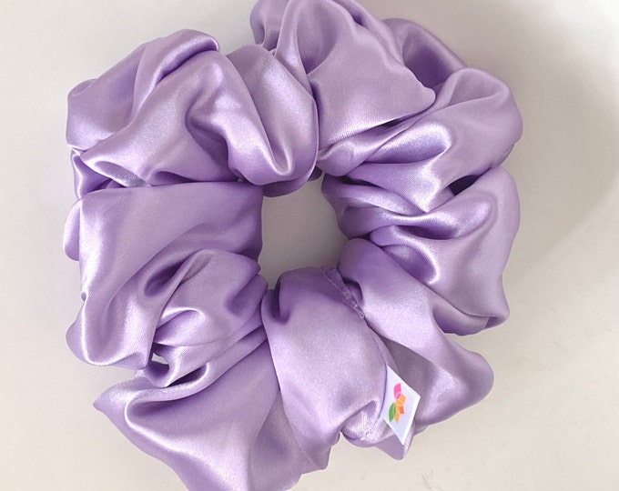 XX Large Oversize Hair Scrunchies Satin Fabric Lavender