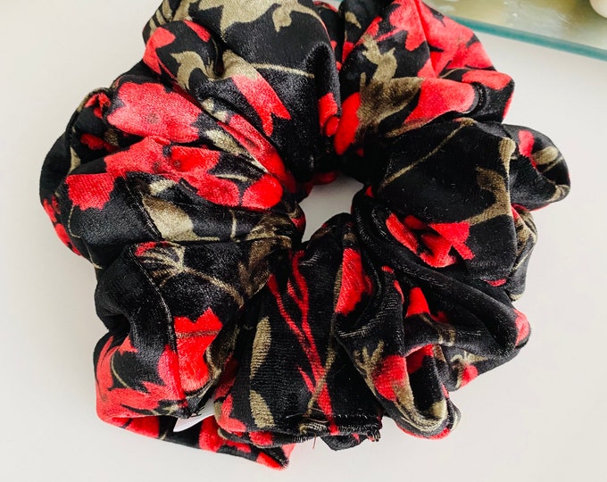 XXLarge Oversized Scrunchies, Special Edition Print Floral Velvet