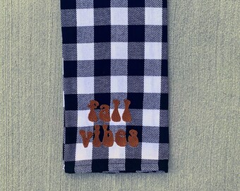 Fall Vibes Embroidered Kitchen Towel