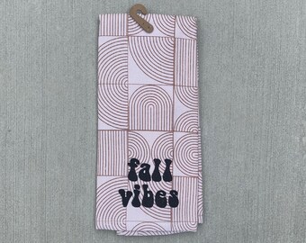 Fall Vibes Embroidered Kitchen Towel