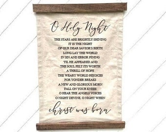 O Holy Night Canvas Wall Hanging, Christmas Canvas Tapestry