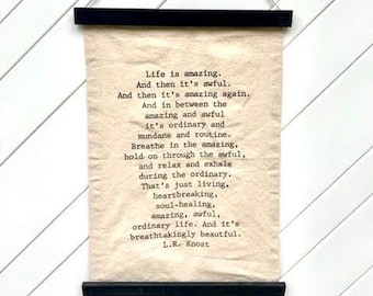 Life Is Amazing Canvas Wall Hanging, Canvas Tapestries