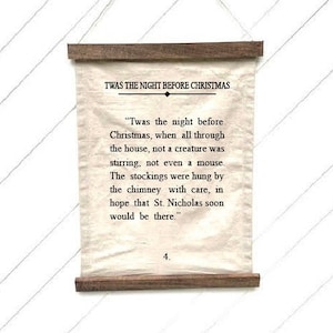 Twas The Night Before Christmas Canvas Wall Hanging, Canvas Tapestry