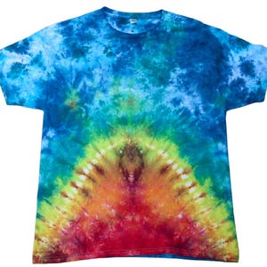 Vibrant Handmade Tie Dye T-Shirt – Rainbow Unisex Boho Shirt | Cotton Tie Dye | Festival, Streetwear, Hippie Clothing | Adult Tie Dye