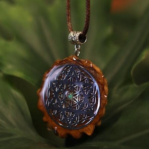 Third Eye Pinecone Pendant Necklace with Sacred Geometry and Opal Stone | Pinecone Pendant | Festival Jewelry | Opal Necklace