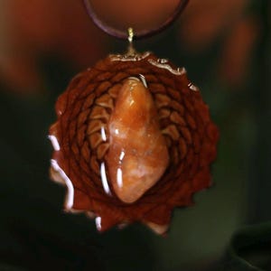 Third Eye Pinecone Pendant Necklace with Carnelian Stone | Pinecone Pendant | Festival Pendant | Pinecone Jewelry