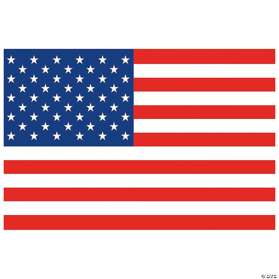 May include: A red, white, and blue American flag with 13 horizontal red and white stripes and a blue rectangle in the upper left corner containing 50 white five-pointed stars.