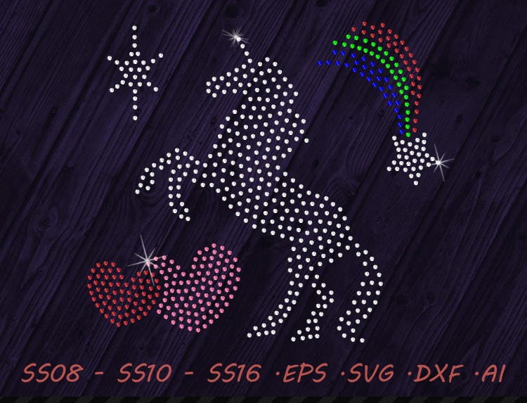 Download Rhinestone Design Unicorn SVG EPS DXF Ai Digital Template ...