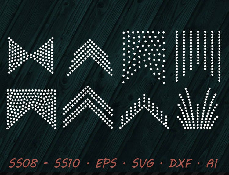 Download Rhinestone Cheer Bows SVG EPS DXF Ai Digital Template | Etsy