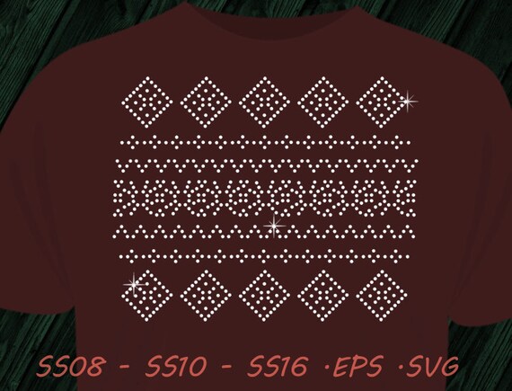 Rhinestone Christmas Ugly Sweater SVG 