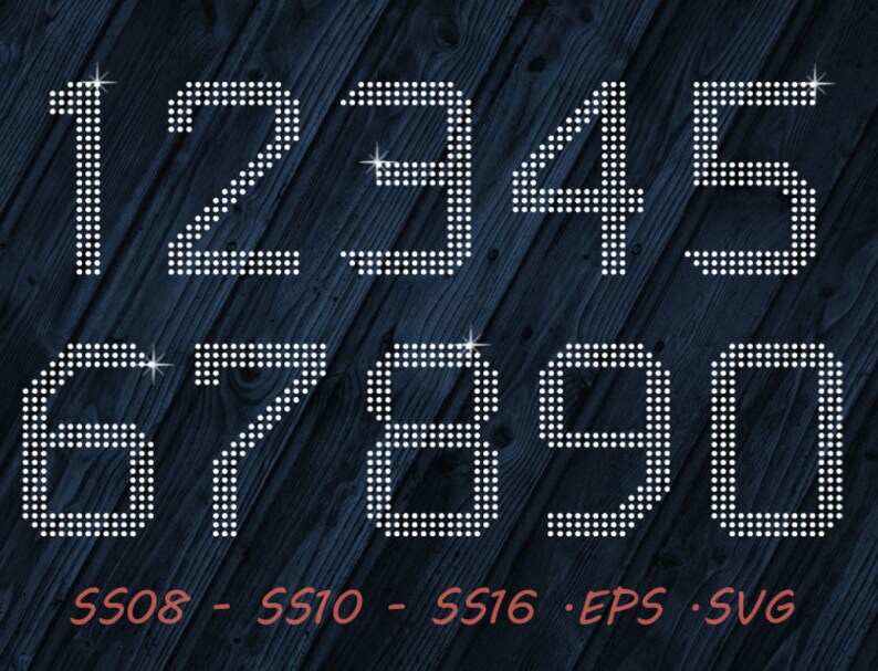 Download Rhinestone Numbers Jersey SVG EPS Digital Template | Etsy