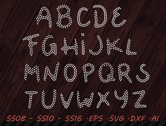 Download Free Rhinestone Cartoony Font Svg Eps Dxf Ai Digital Template Etsy SVG Cut Files
