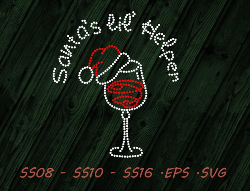 Download Rhinestone Christmas Wine Glass SVG EPS Digital Template ...
