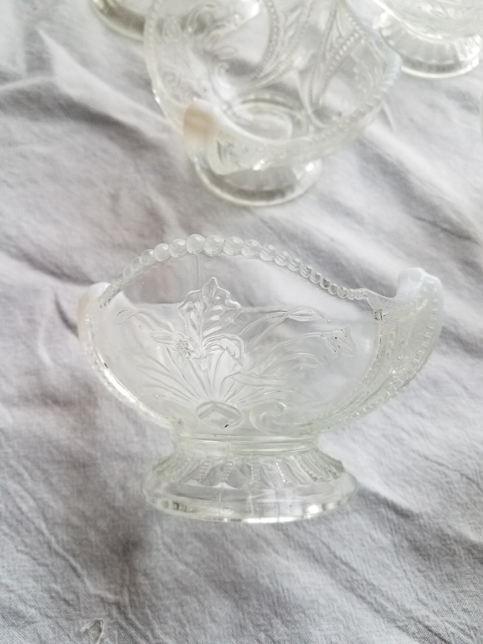 Opalescent Glass Berry Bowl Set Antique EAPG Northwood Wild Etsy