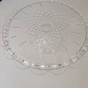 Vintage pressed glass cake stand