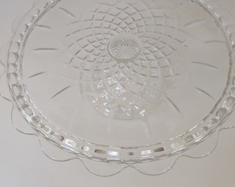 Vintage pressed glass cake stand
