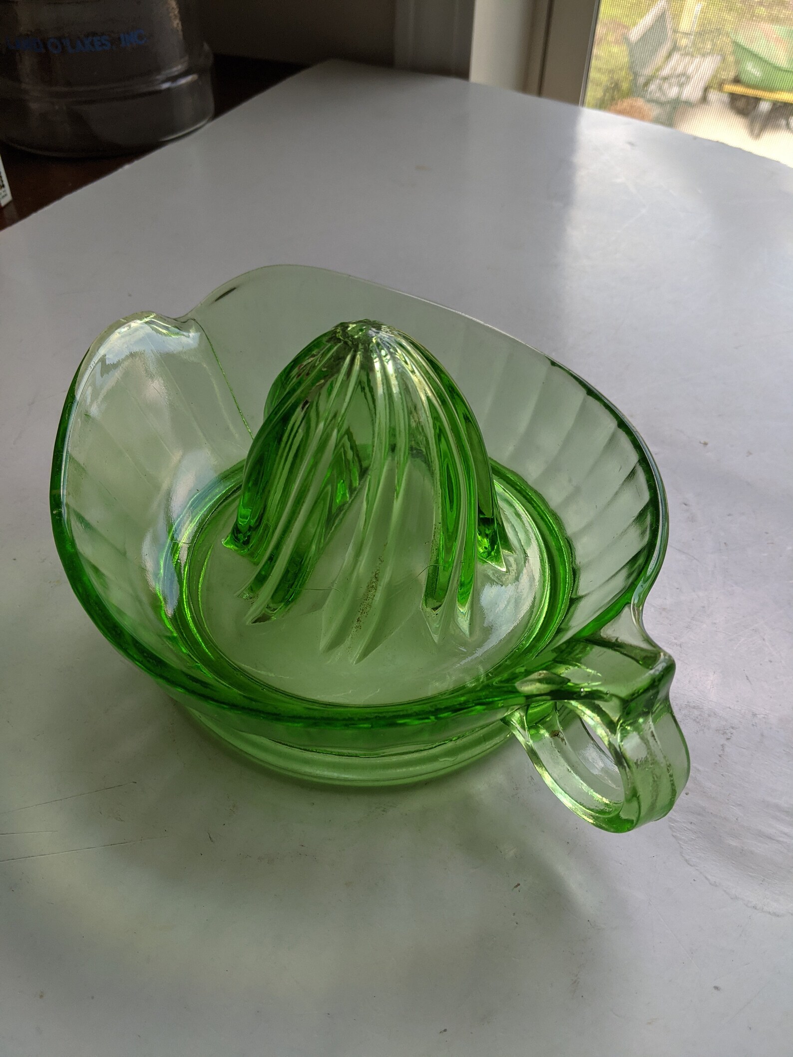 Vintage Green Juicer Vintage Glass Reamer Depression Glass Etsy