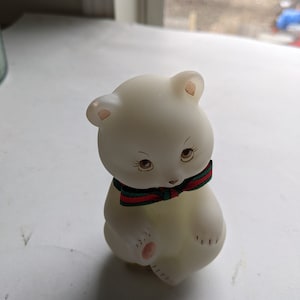 Fenton Hand Painted Satin Glass Bear