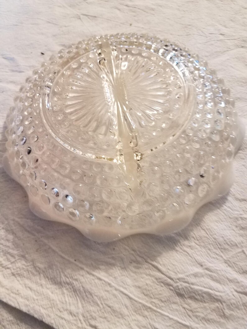 Moonstone Hobnail Relish Dish Vintage 1940's Anchor Etsy